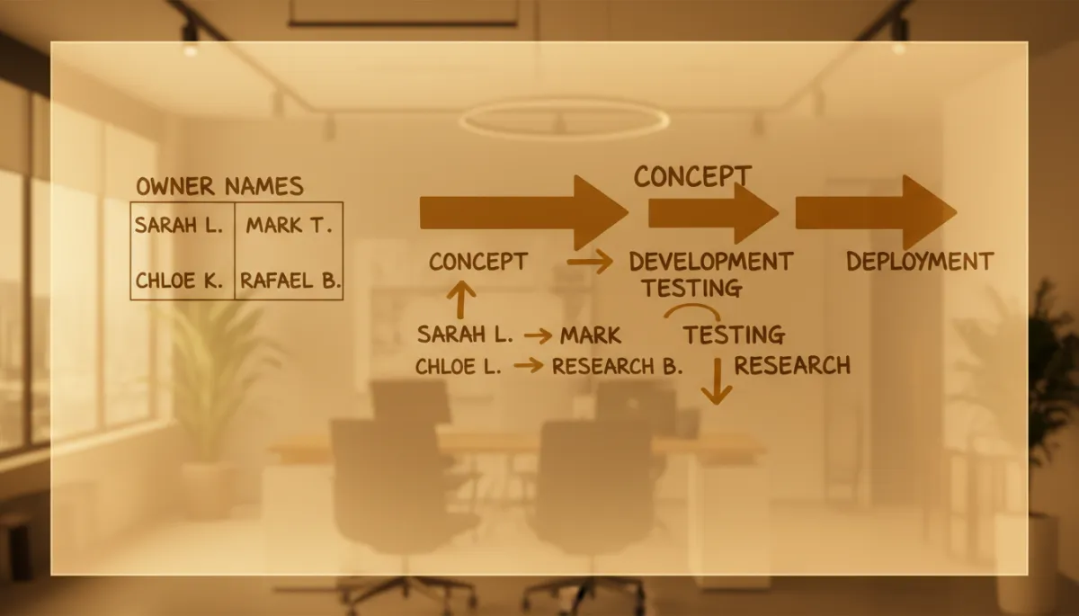 Whiteboard mapping lead ownership and escalation paths across pipeline stages