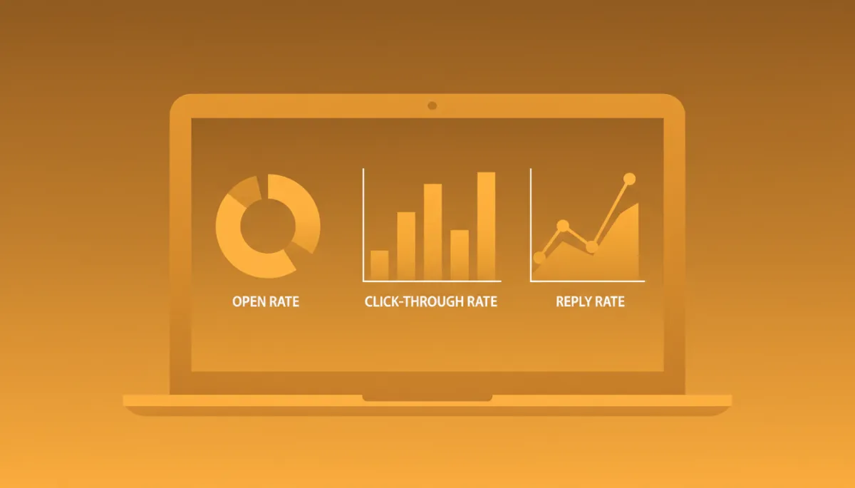 Analytics dashboard showing performance metrics of a sales email sequence