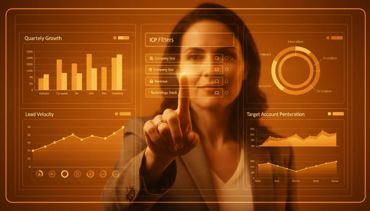 Founder defining ICP filters on a B2B prospecting dashboard