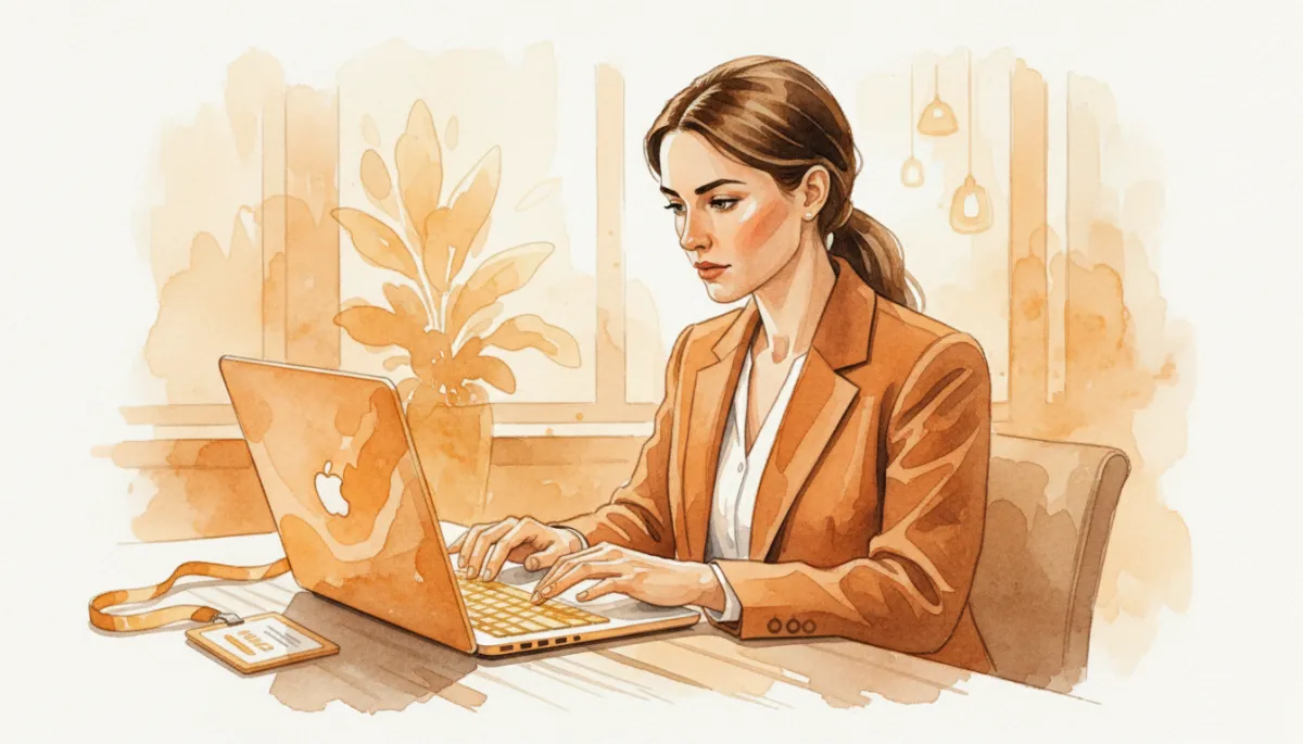 Female founder writing strategic follow up emails after a conference