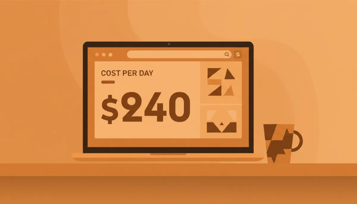 Startup founder calculating daily cost of email sequence software