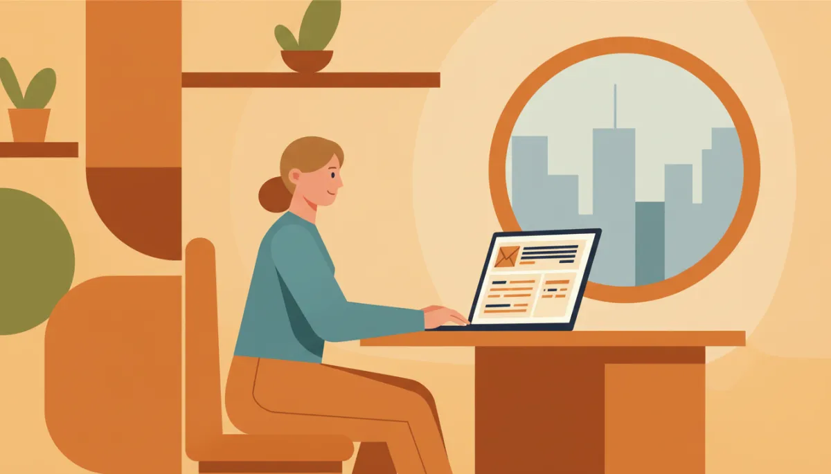Female founder reviewing personalized outreach emails on her laptop