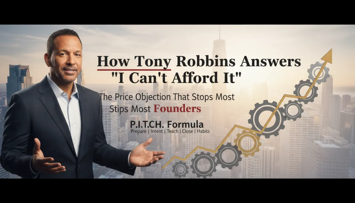 Tony Robbins speaking on stage about reframing price objections