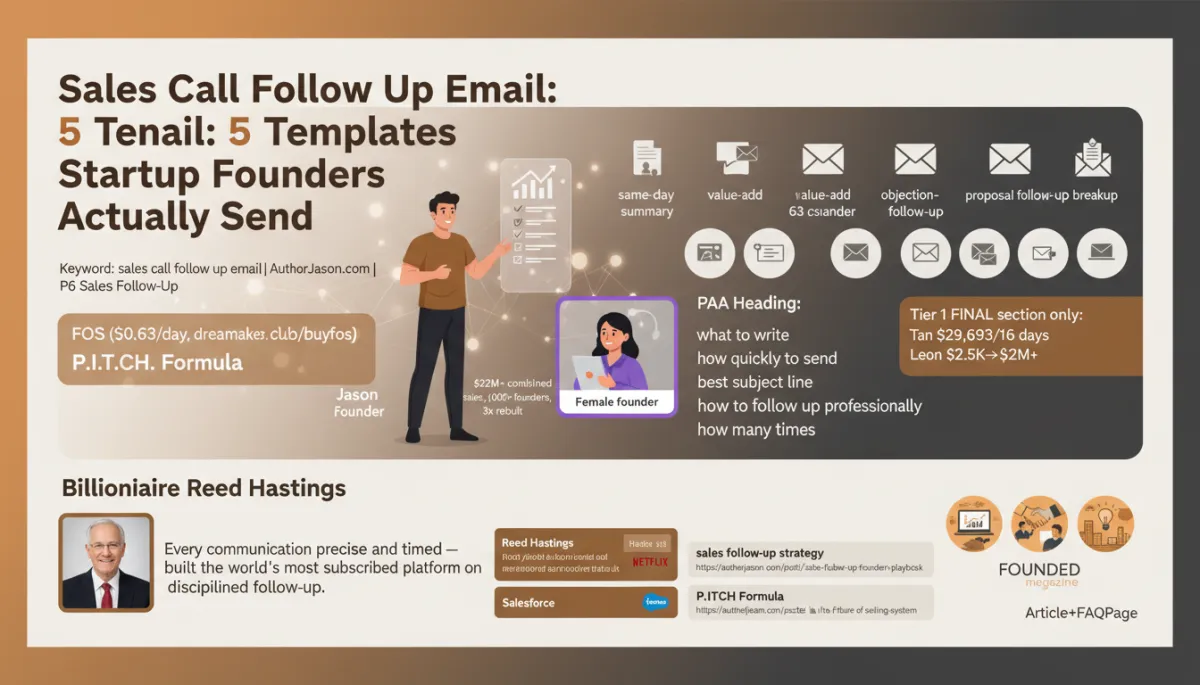 Sales call follow up email templates for startup founders