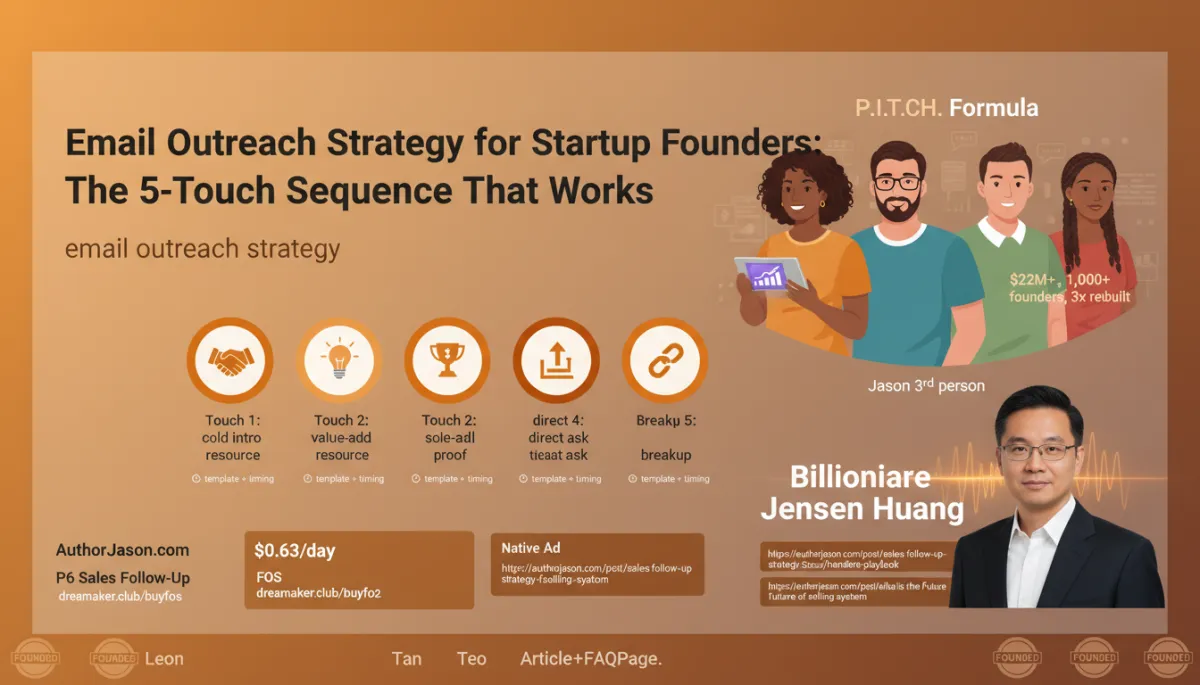 Email outreach strategy 5-touch sequence for startup founders