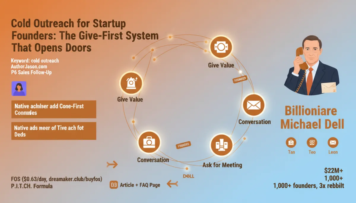 Cold outreach for startup founders give-first system