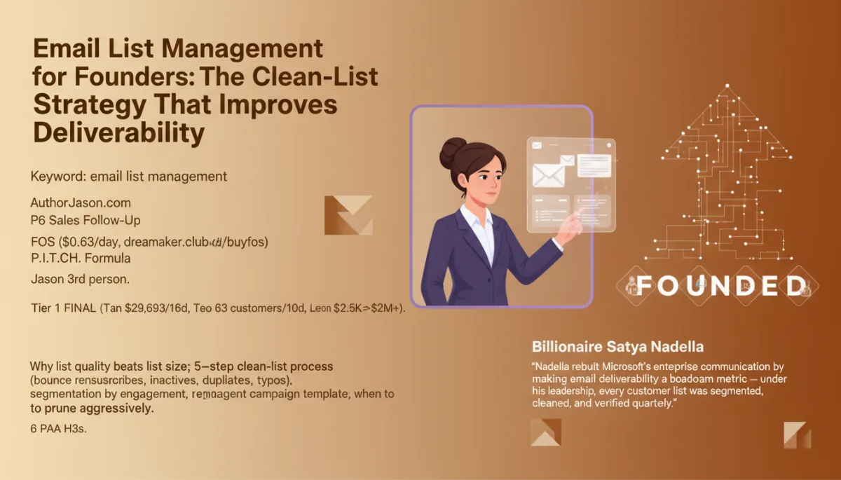 Email list management for founders clean-list strategy