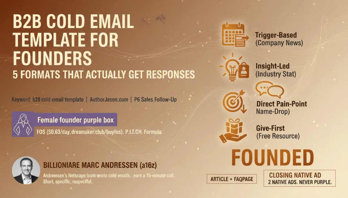 B2B cold email template for founders 5 formats that get responses