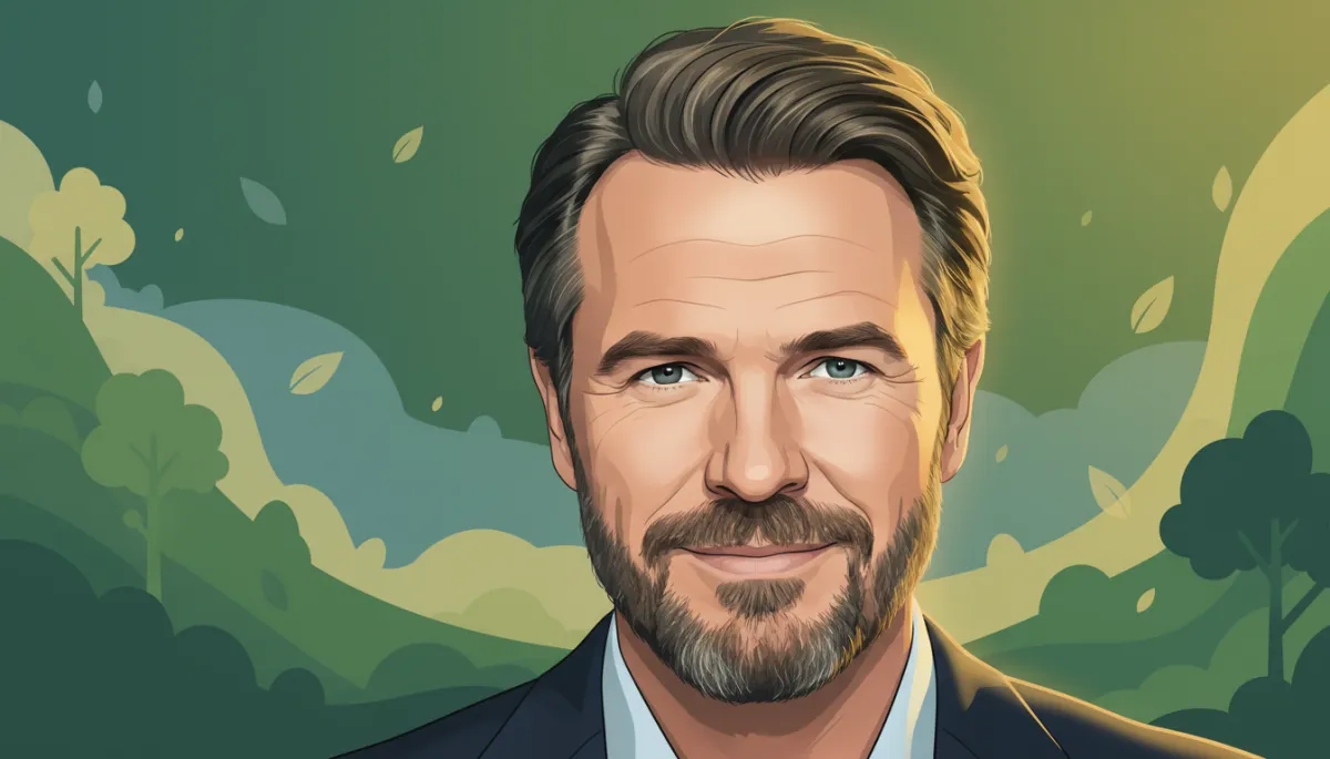 professional portrait of Richard Branson in deep forest green tones, warm and visionary lighting, neutral professional style