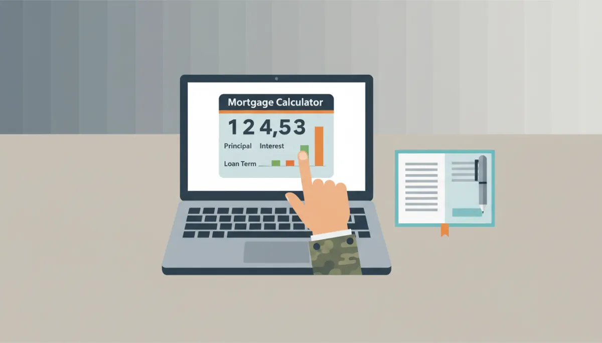 VA affordability calculator displayed on a laptop with a Veteran reviewing the numbers VA affordability calculator displayed on a laptop with a Veteran reviewing the numbers