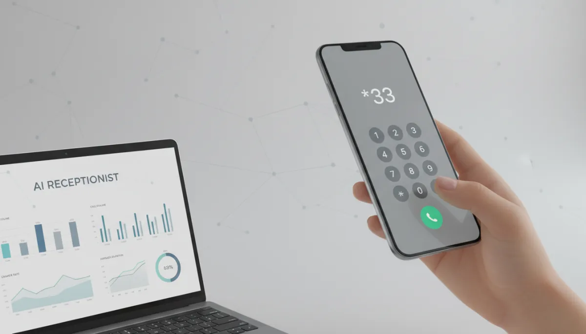 Professional dialing a star code to enable call forwarding to an AI receptionist Professional dialing a star code to enable call forwarding to an AI receptionist