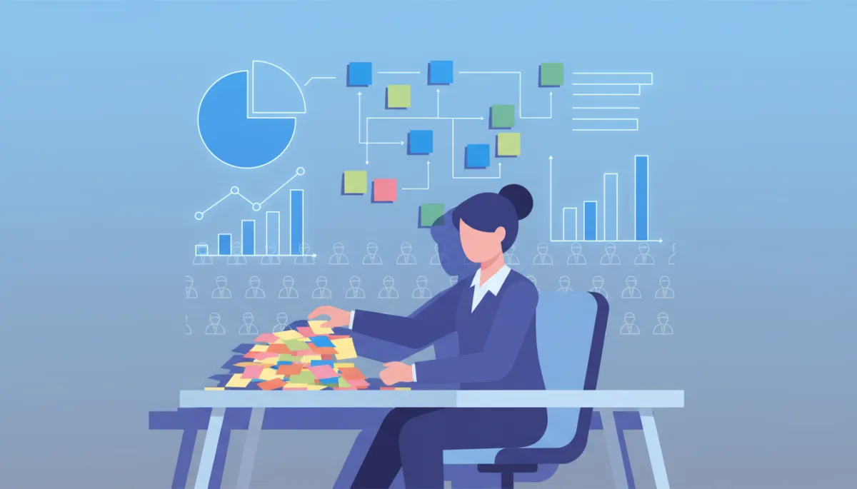 Illustration of a business owner creating a clear, focused plan