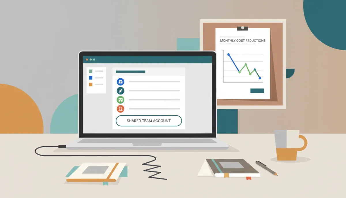Dashboard showing unified team access and monthly subscription savings