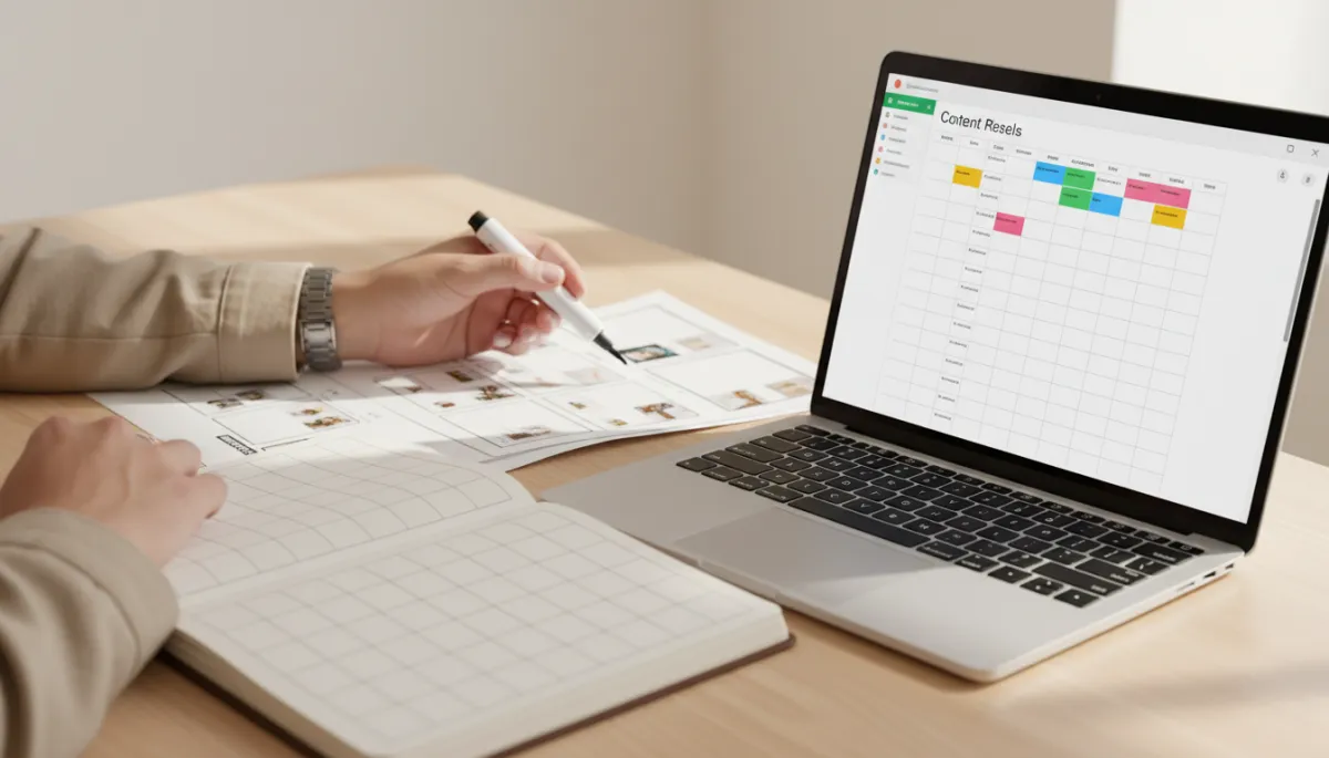 Real estate agent planning a professional Instagram content calendar