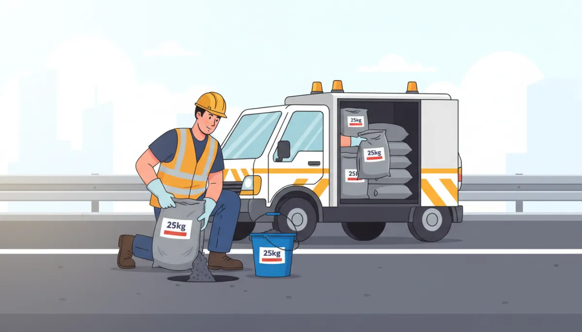 Efficient Pothole Repair with 25kg Ready Bags
