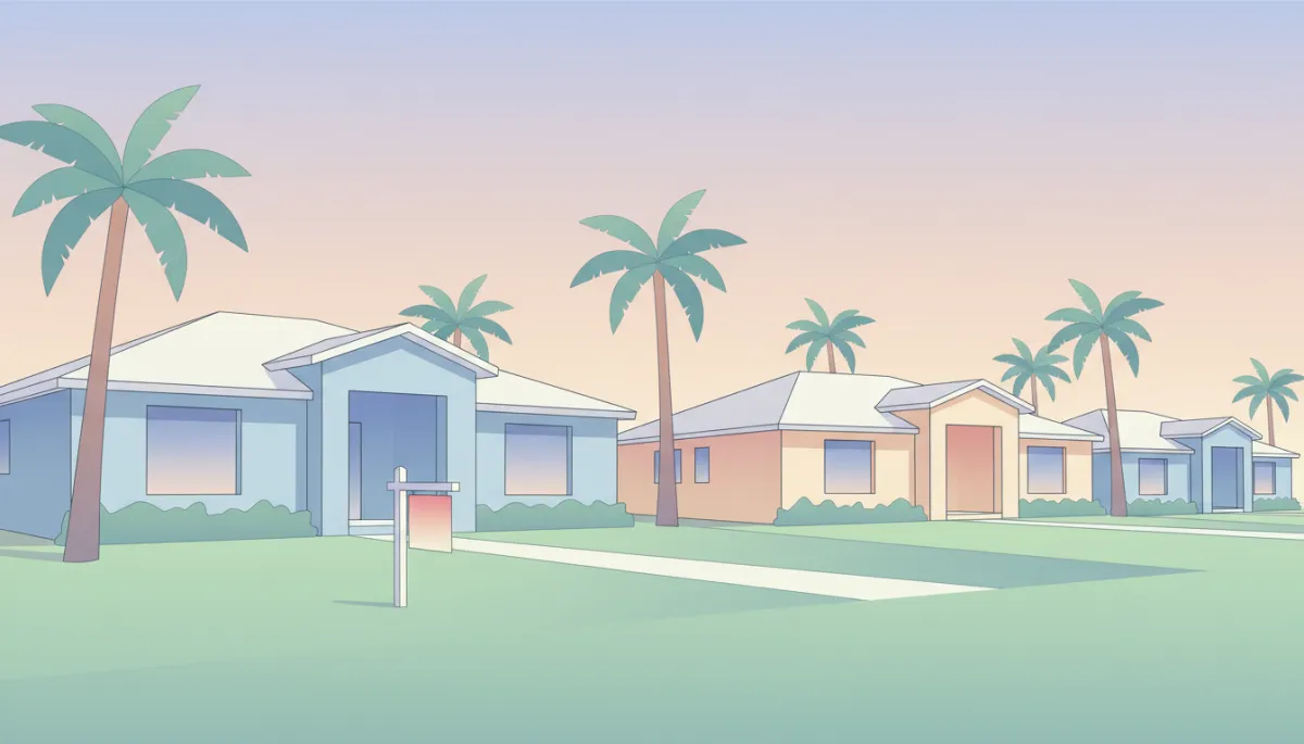 Street view of Bonita Springs homes with a for sale sign