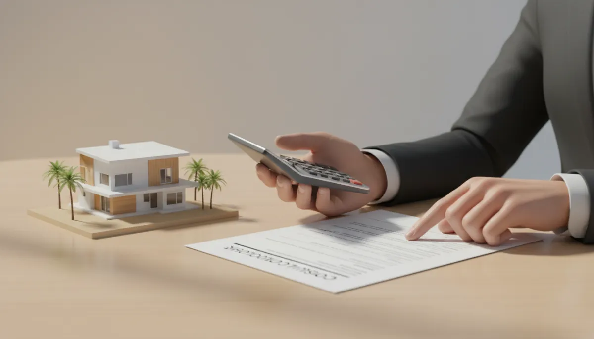 Seller reviewing a closing cost breakdown for a Fort Myers Beach home sale Seller reviewing a closing cost breakdown for a Fort Myers Beach home sale