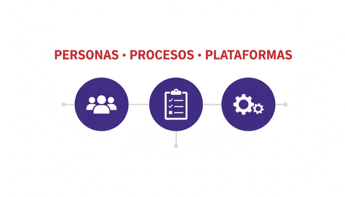 Diagrama plano de la relación entre Personas, Procesos y Plataformas en la Metodología 3P Diagrama plano de la relación entre Personas, Procesos y Plataformas en la Metodología 3P