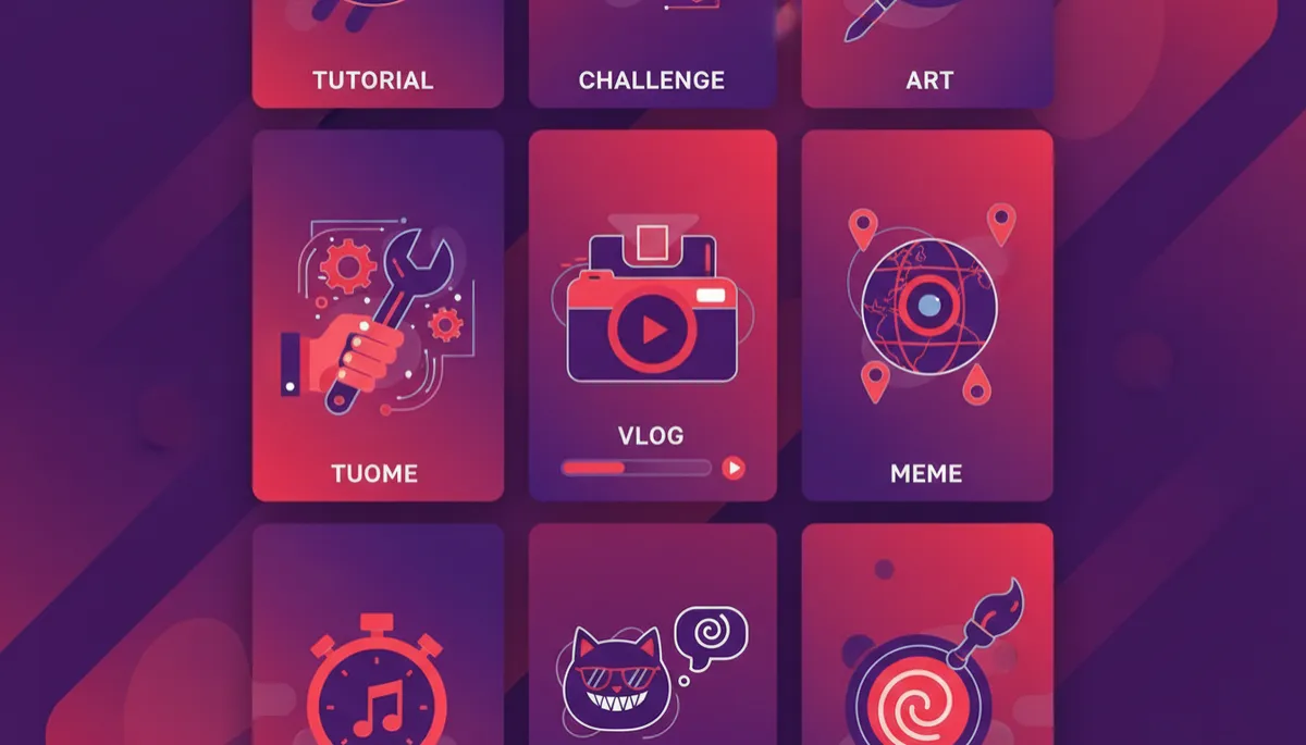 Diferentes formatos de YouTube Shorts organizados en una cuadrícula visual