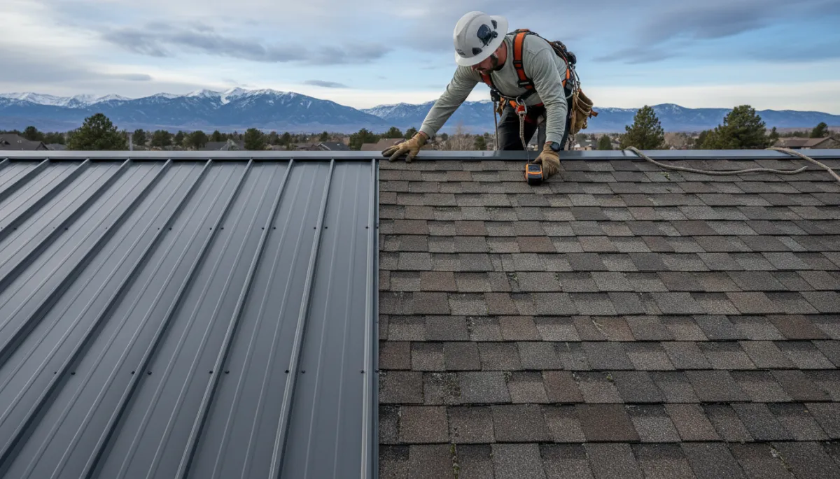 Comparison of metal roofing and asphalt shingles on a Utah home