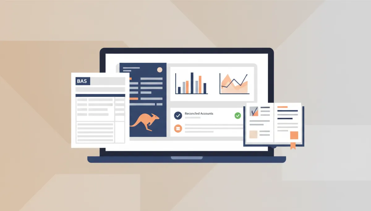 Bookkeeping software dashboard showing clear financial data for EOFY review