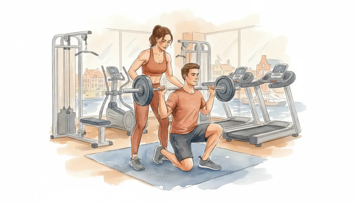 Personal trainer in Lemmer begeleidt sporter tijdens krachtoefening