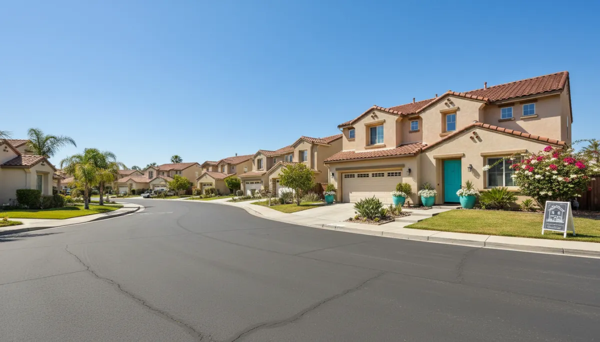 Santa Clarita neighborhood with homes preparing for weekend open houses