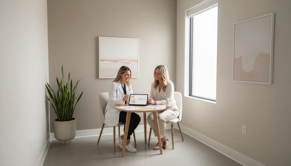 Professional neutral-toned medical spa consultation room in Lakeland FL