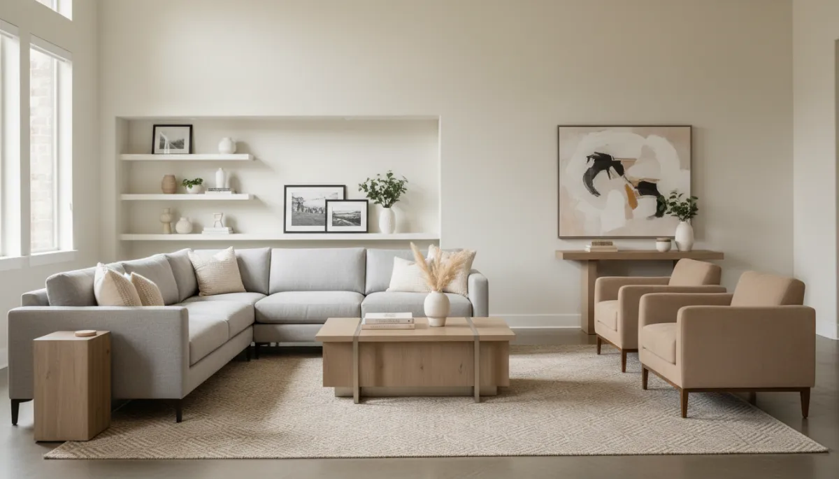 Professionally staged Edmond living room prepared for home showings