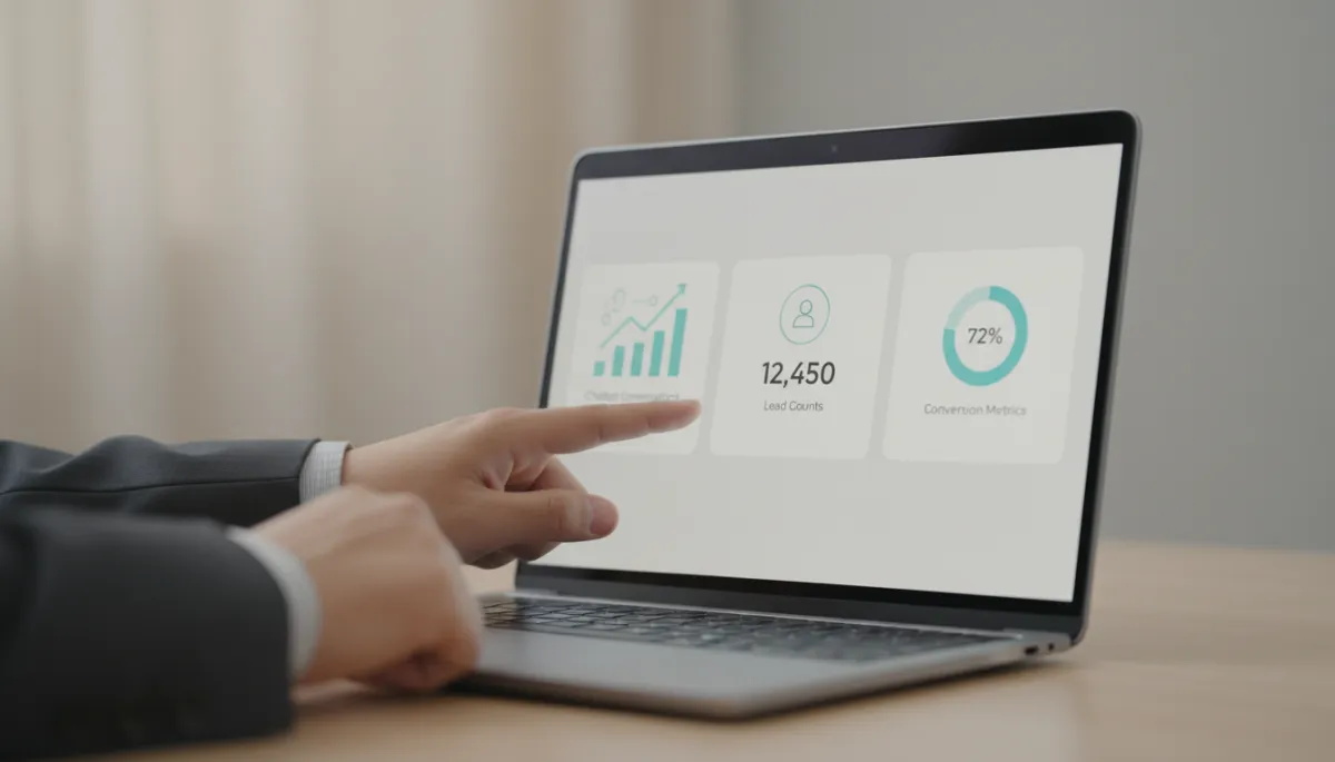 Analytics dashboard showing AI chatbot conversations and lead generation performance