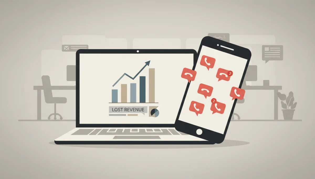 Chart illustrating rising revenue loss from missed customer calls and slow responses