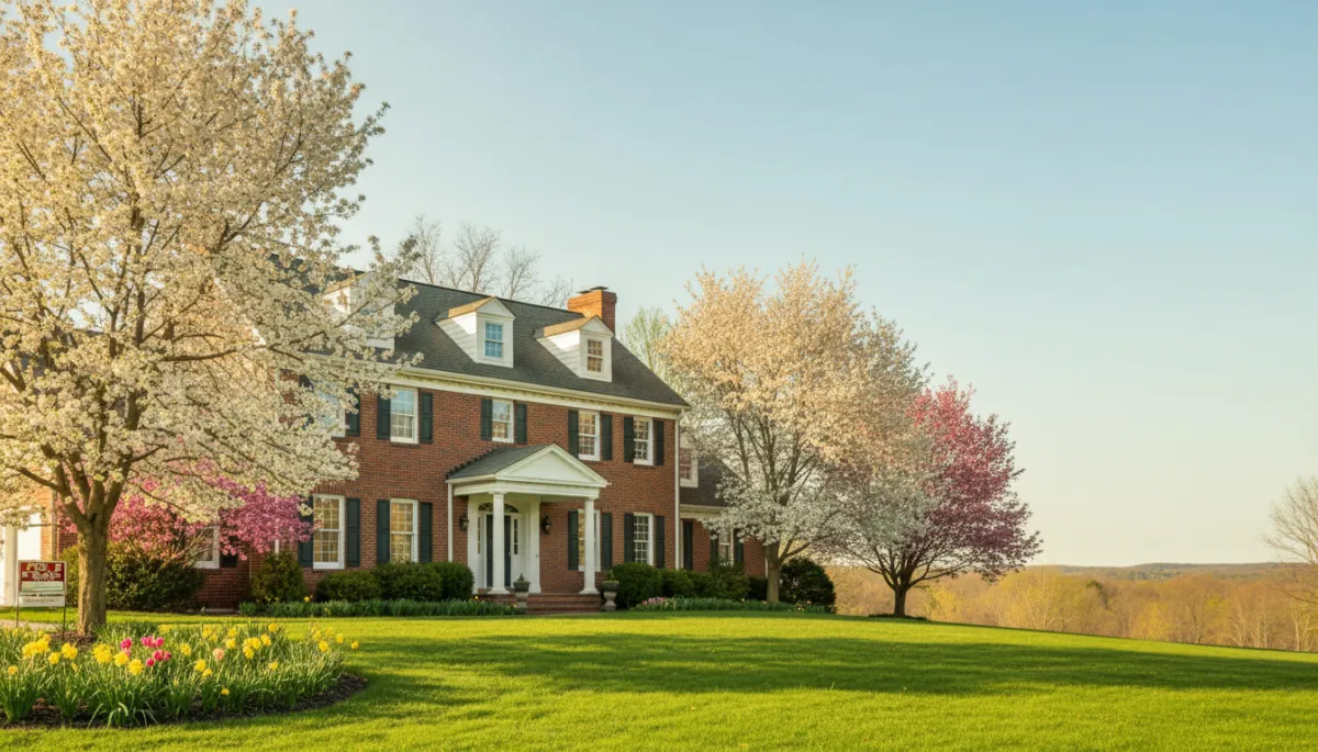 Connecticut colonial home for sale with blooming spring trees in a competitive seller's market May 2026