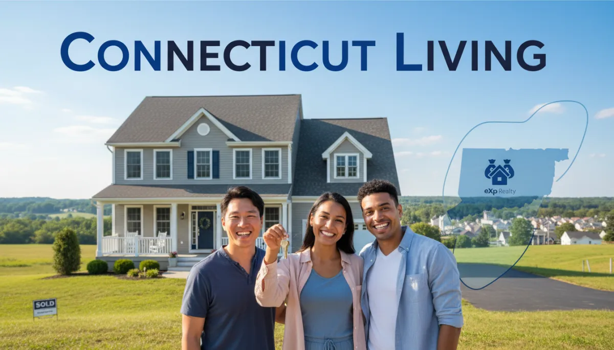 Connecticut first-time homebuyers diverse group colonial home sold sign 2026 — Melinda Walencewicz eXp Realty