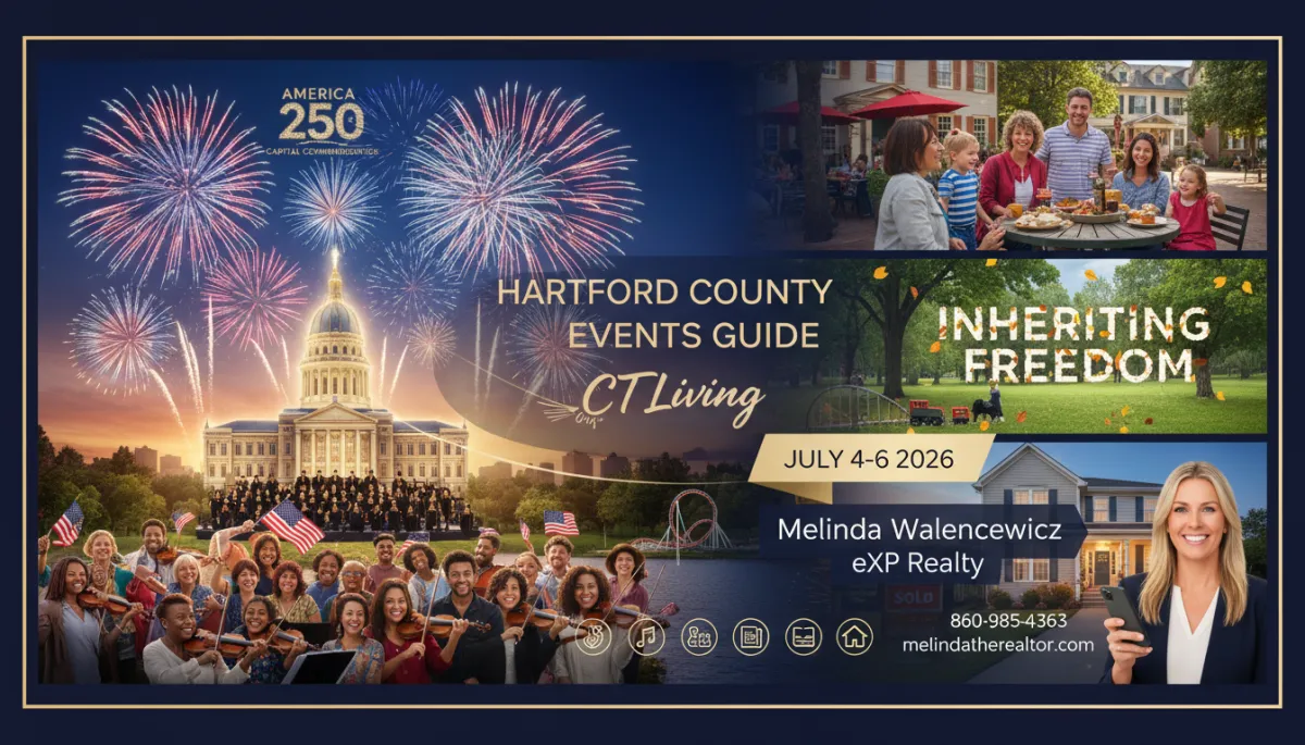 Hartford County Connecticut July 4th fireworks Bushnell Park Hartford Bonanza America 250 2026 — Melinda Walencewicz eXp Realty