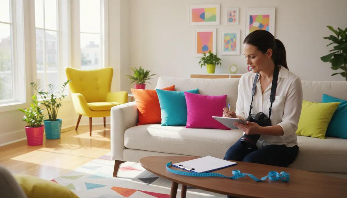 Professional appraiser evaluating the interior of a home Professional appraiser evaluating the interior of a home