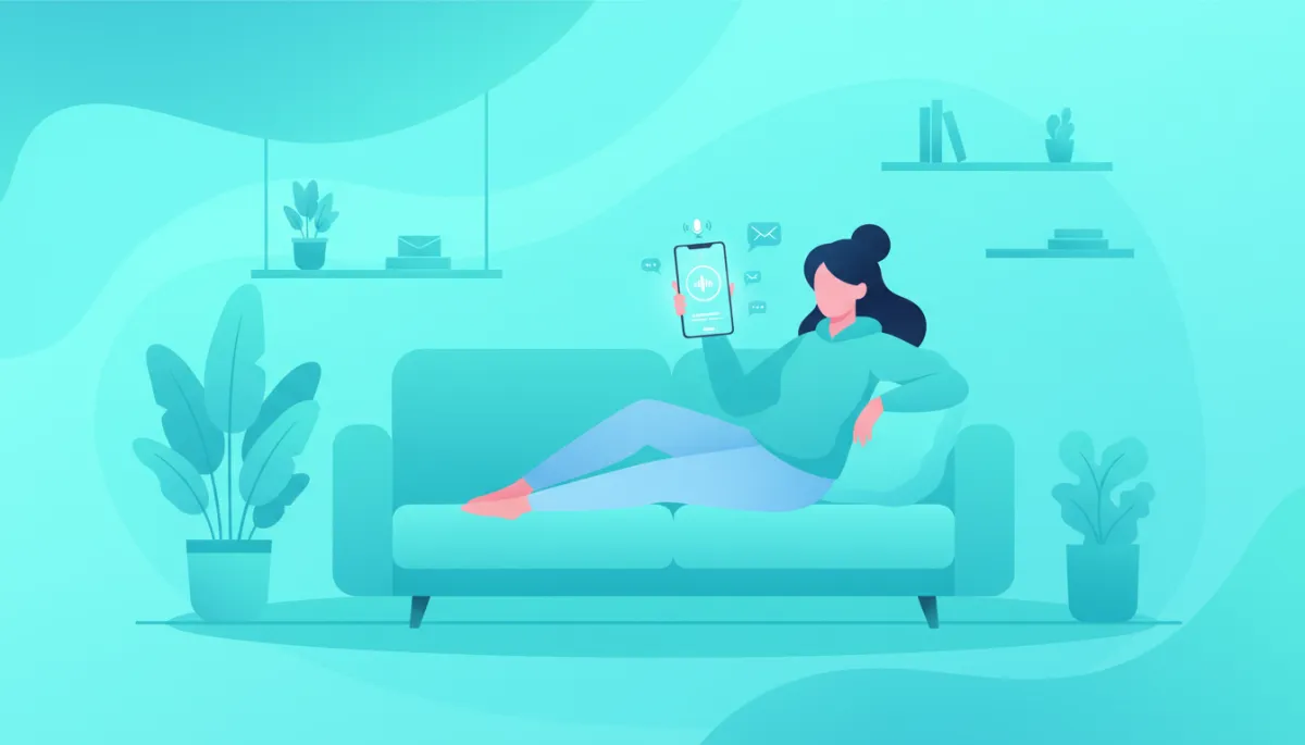 Local business owner relaxing while AI receptionist handles customer communications