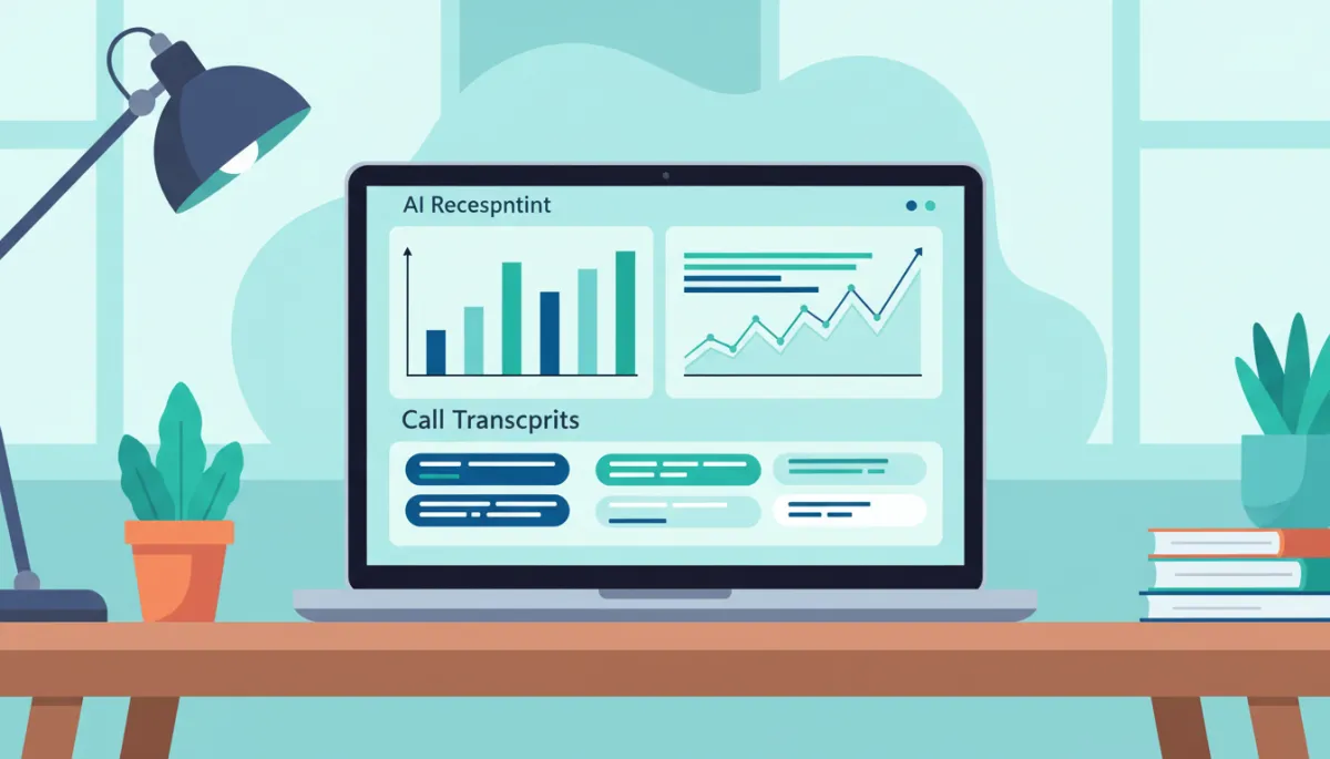 AI receptionist dashboard with call analytics and live transcripts