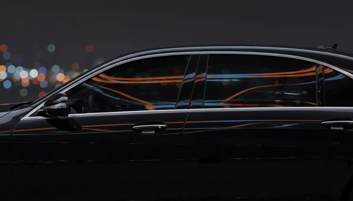 Close-up of luxury sedan with premium ceramic window tint