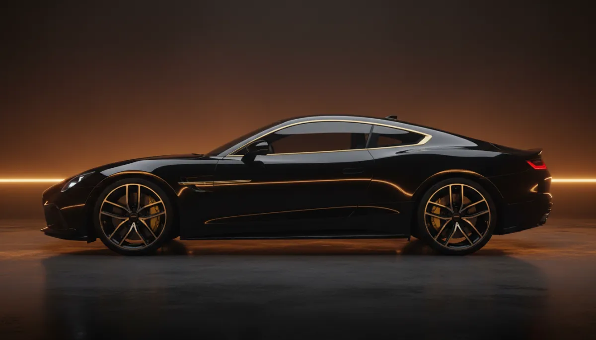 Side profile of luxury coupe with deep glossy ceramic-coated paint