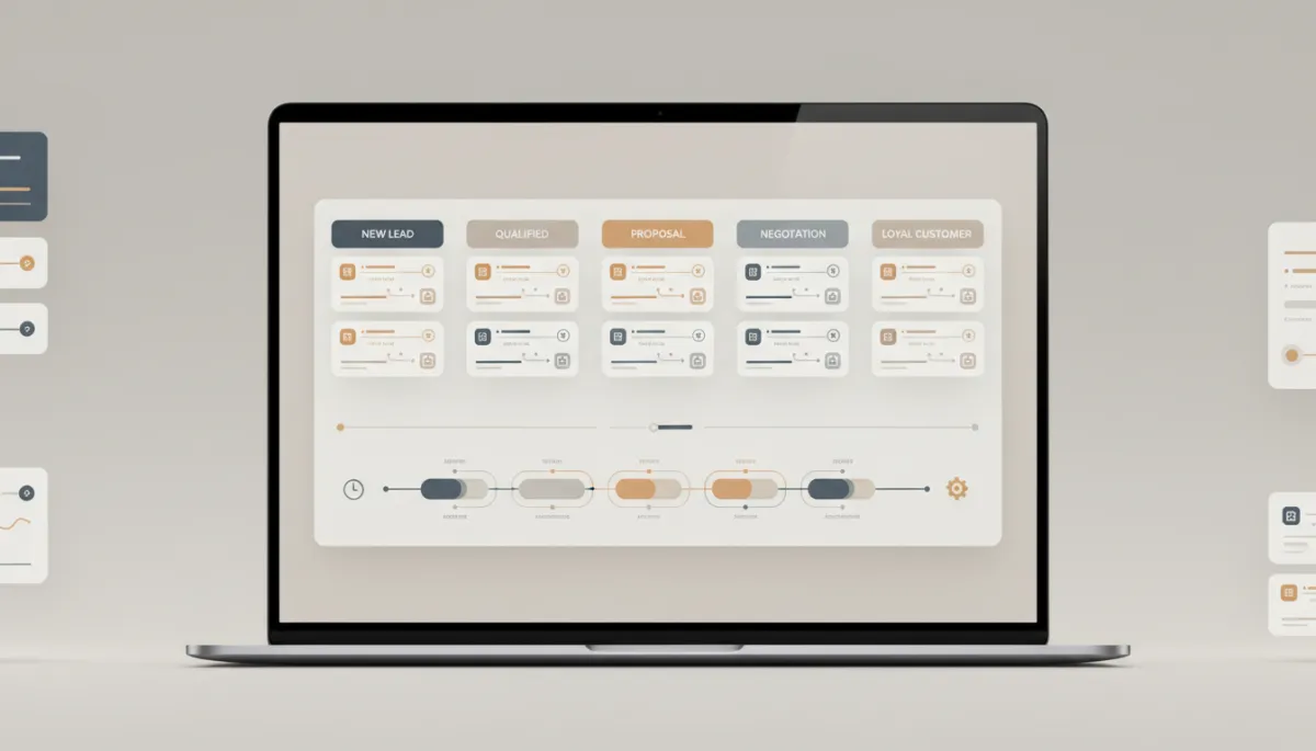 CRM dashboard visualizing automated lead-to-customer journey