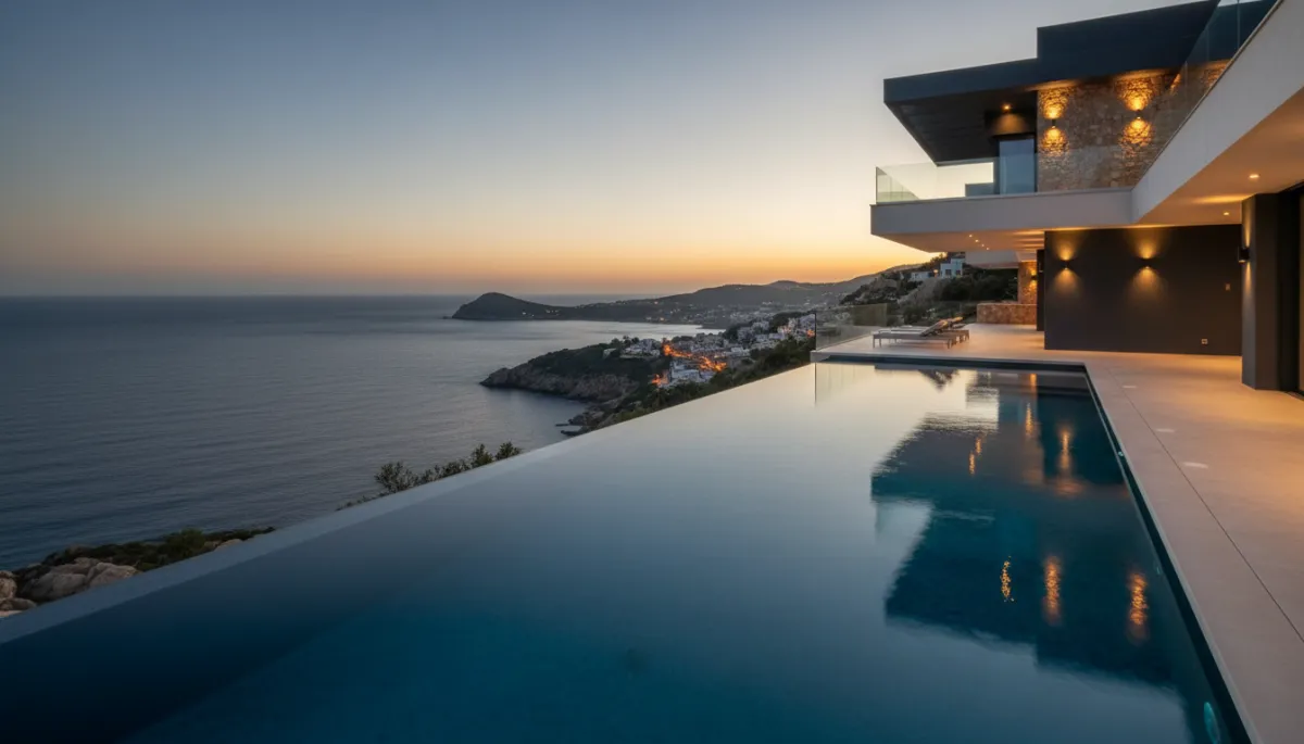Moderne klifvilla met infinity-pool en uitzicht over de baai van Jávea