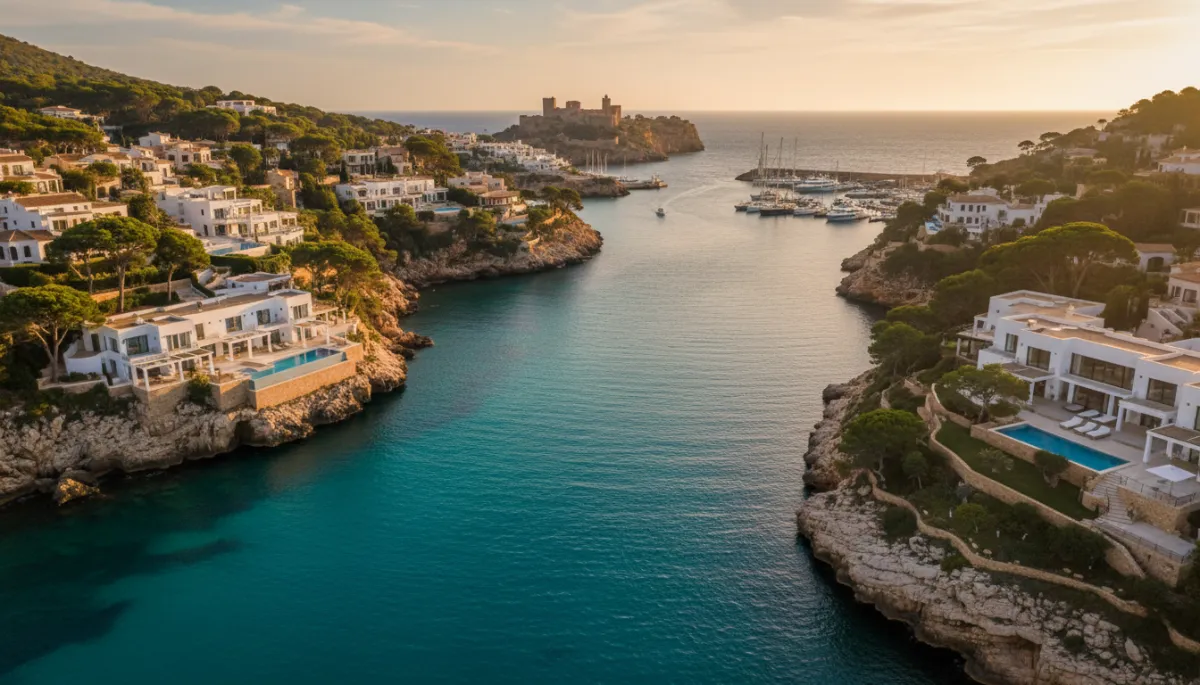 El Portet bay and surrounding luxury villas in Moraira