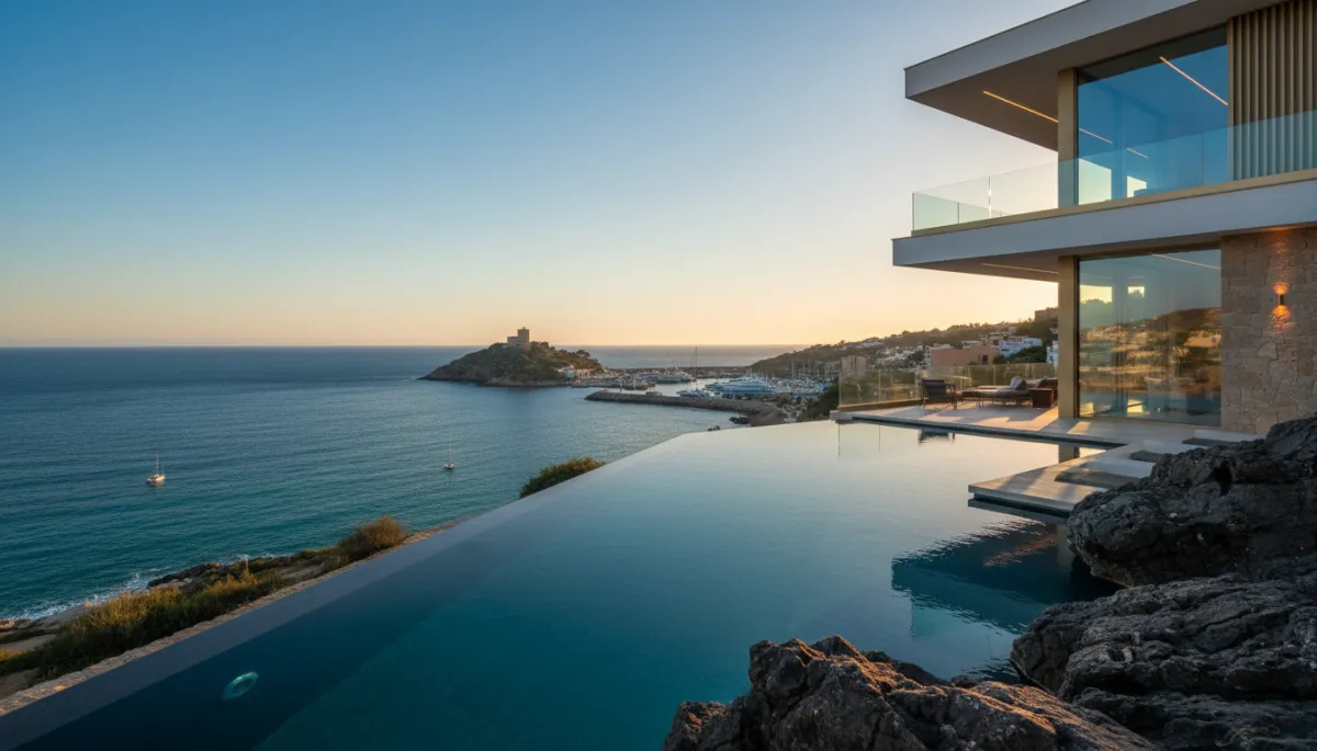 Villa de obra nueva en Moraira con diseño contemporáneo y piscina infinity frente al mar