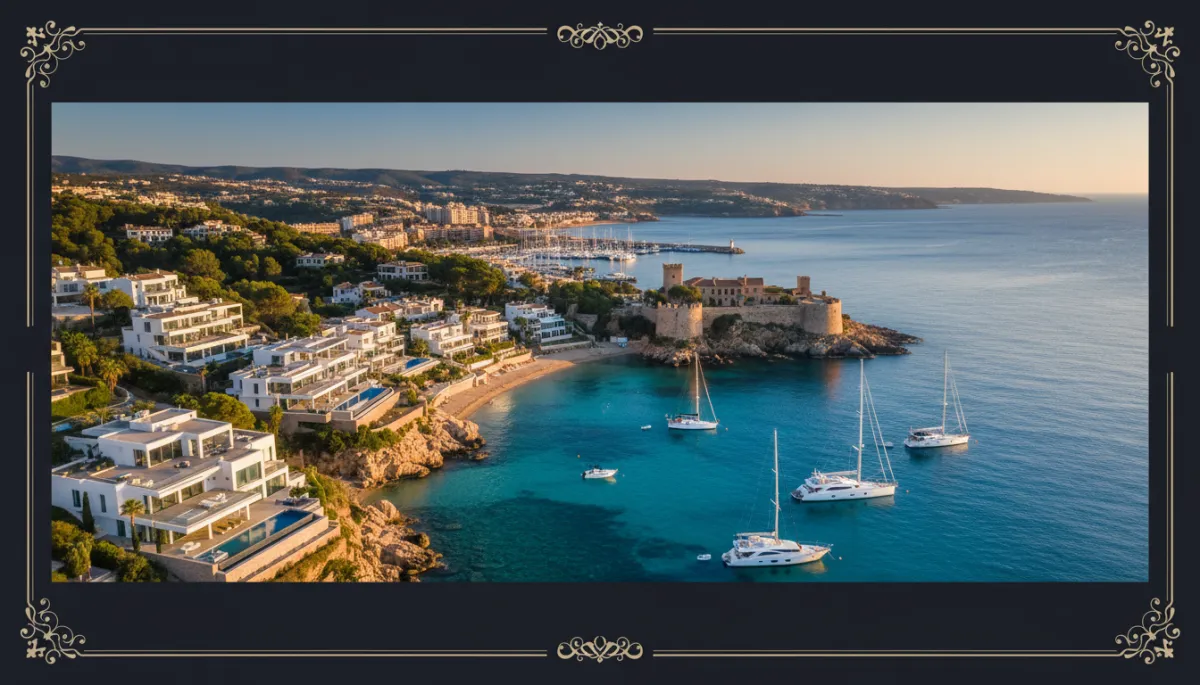 Crique El Portet à Moraira entourée de villas de luxe sur les falaises