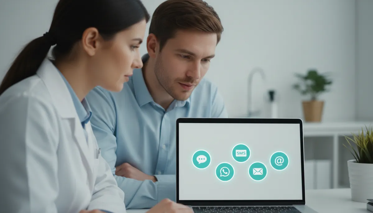 Clinic staff viewing unified patient communication dashboard