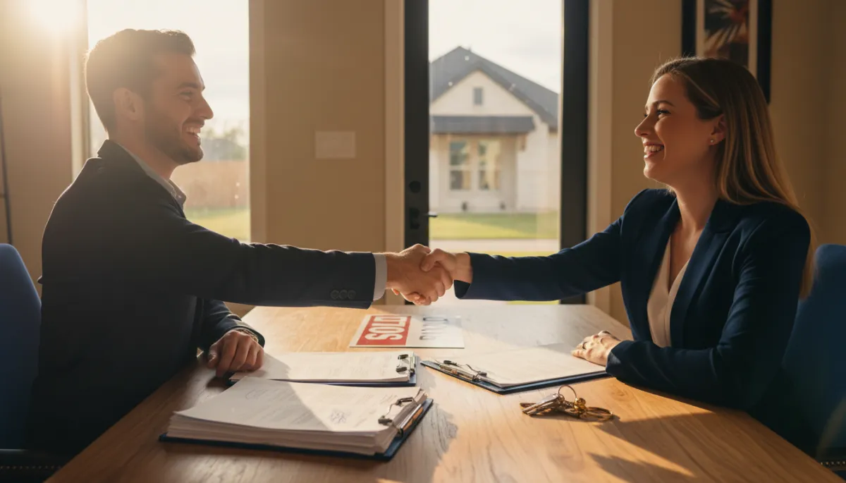 Investors celebrating at a closing table after funding their Texas fix-and-flip project