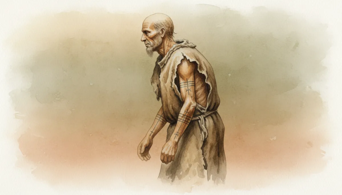 Ancient tattooed figure showing some of the earliest known body markings