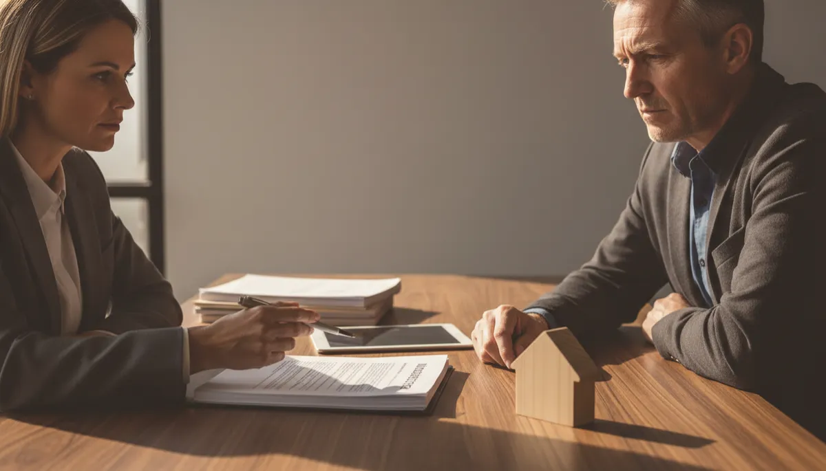 Homeowner discussing insurance coverage with an insurance agent