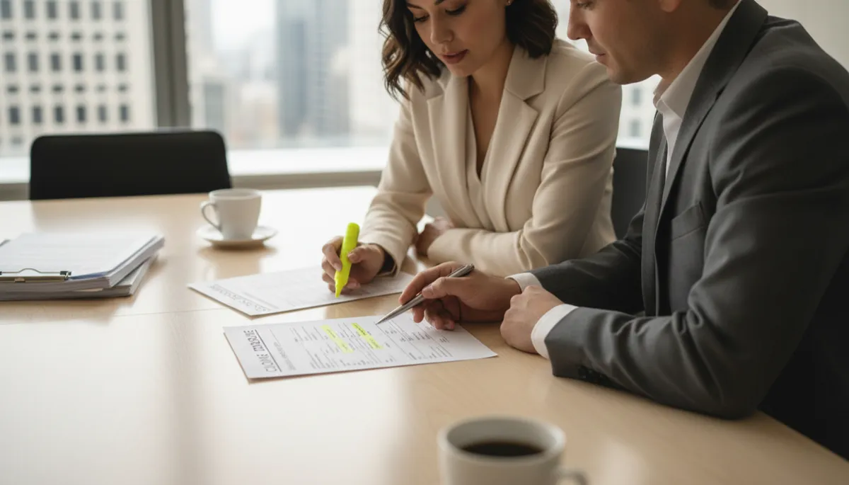 Buyer and agent reviewing a closing disclosure document