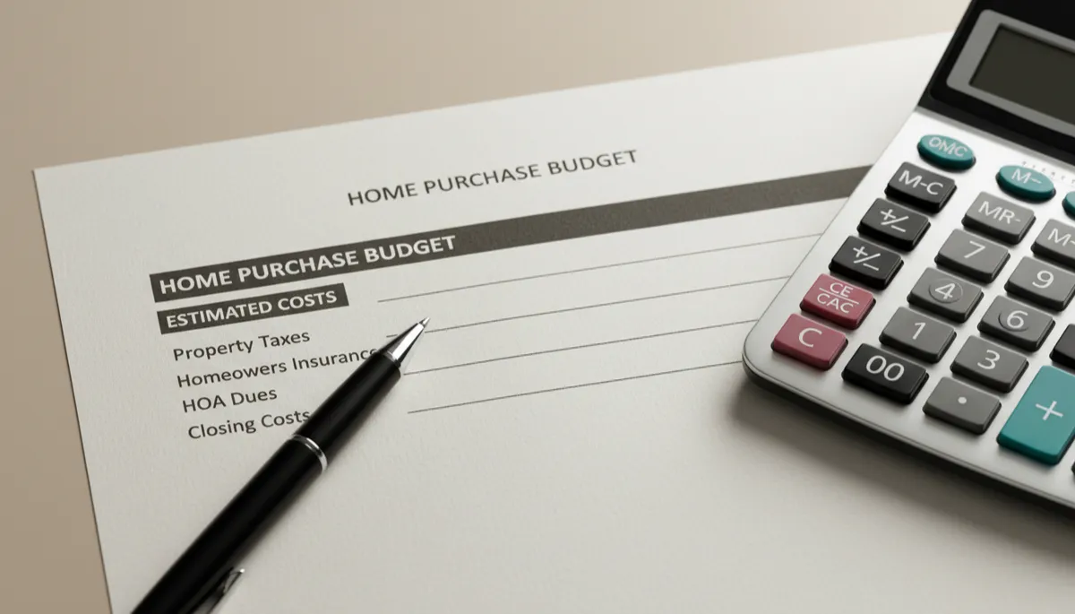 Detailed homeownership budget showing multiple expense categories
